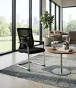 Mid Backrest Mesh Black Sled Base Visitor Chair - 1