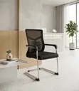 Mid Backrest Mesh Black Sled Base Visitor Chair - 2