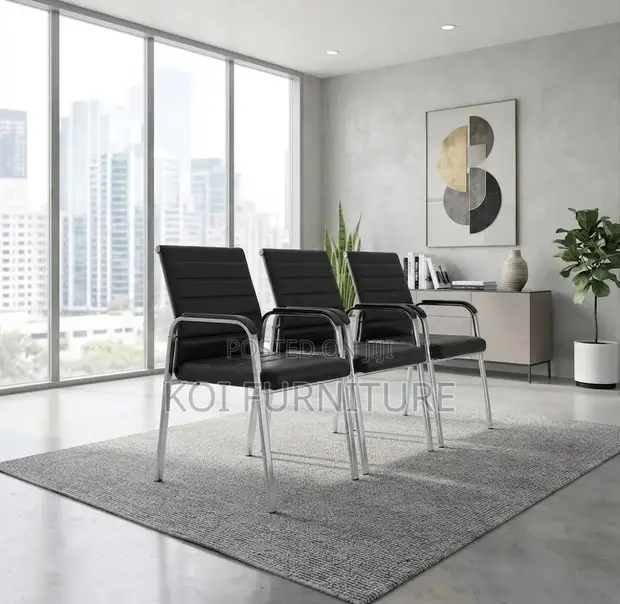 Modern Office Visitor Chairs - Black - 1