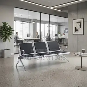 Three Seater Leather Reception Office Bench