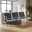 Three Seater Leather Reception Office Bench - 2