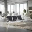 Three Seater Leather Reception Office Bench - 3