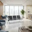 Three Seater Leather Reception Office Bench - 5