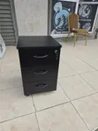 Pedestal ya Mbao Nyeusi yenye Droo 3 - 3