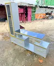 Executive Extended TV Stand with Marble Coating & Shelf Cabinet - 1