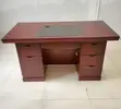 Mahogany Workstation Desk with Storage - 140cm - 3