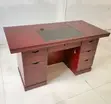Mahogany Workstation Desk with Storage - 140cm - 4