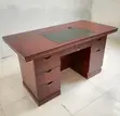 Mahogany Workstation Desk with Storage - 140cm - 5
