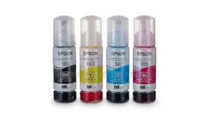 Epson 103 Ink Bottle Set (Black, Cyan, Magenta, Yellow)