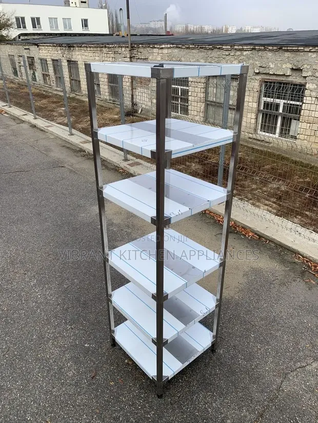6-Tier Stainless Steel Shelving Unit - 1ft Square - 1