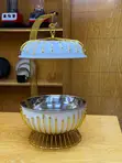 Luxury White/Gold 8L Round Hanging Chafing Dish - 2