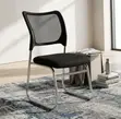 Armless Office Guest Chair - Black - 1