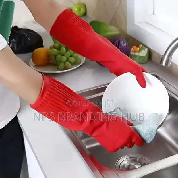 1 Pair Reusable Latex Household Cleaning Gloves - 1