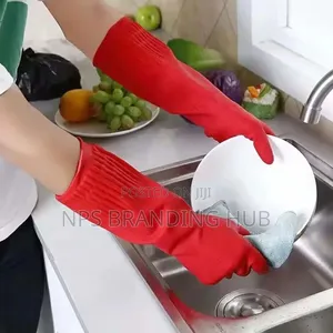 1 Pair Reusable Latex Household Cleaning Gloves