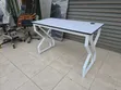White Metallic Frame Office Desk - 3