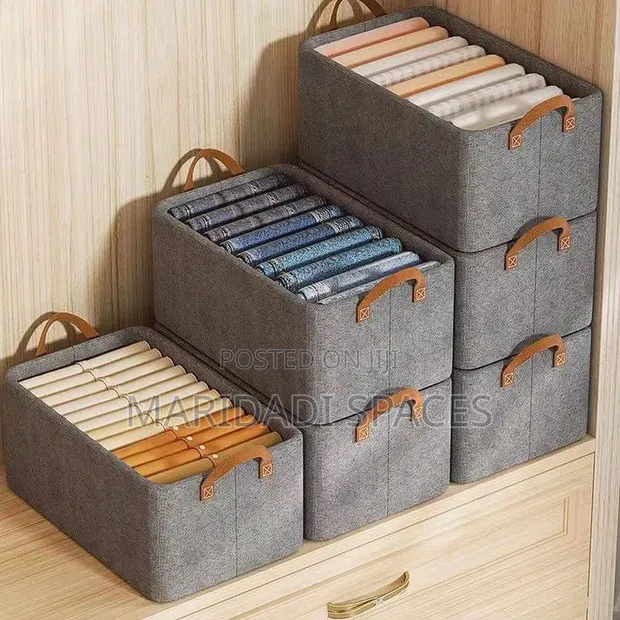 Foldable Wardrobe Clothes Organizer Box with Handles - 1