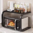 1-Tier Metallic Microwave Organizer Shelf/Stand 55x35x35cm - 1