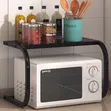 1-Tier Metallic Microwave Organizer Shelf/Stand 55x35x35cm - 2