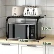 1-Tier Metallic Microwave Organizer Shelf/Stand 55x35x35cm - 5