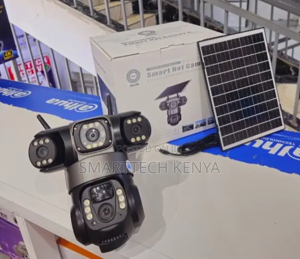 4G Solar CCTV Camera with 3 Lenses, Full HD - 1