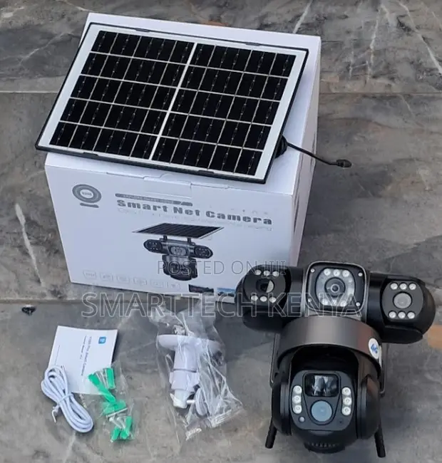 4G Smart Triple Lens Solar PTZ CCTV Camera (360° View) - 1