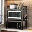 Expandable Metallic 2-Tier Microwave Stand - 1