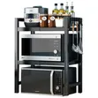Expandable Metallic 2-Tier Microwave Stand - 2