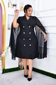 Power Cape Blazer Dress - 1