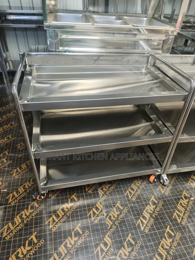 3-Tier Stainless Steel Food Trolley - 1