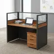 1-Way Brown Modern Workstation Desk - 1
