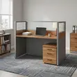 1-Way Brown Modern Workstation Desk - 3