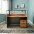 1-Way Brown Modern Workstation Desk - 4