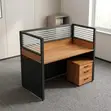 1-Way Brown Modern Workstation Desk - 5