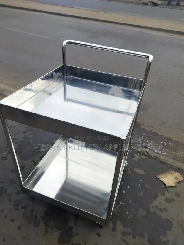 Two Tier Stainless Steel Trolley - 1