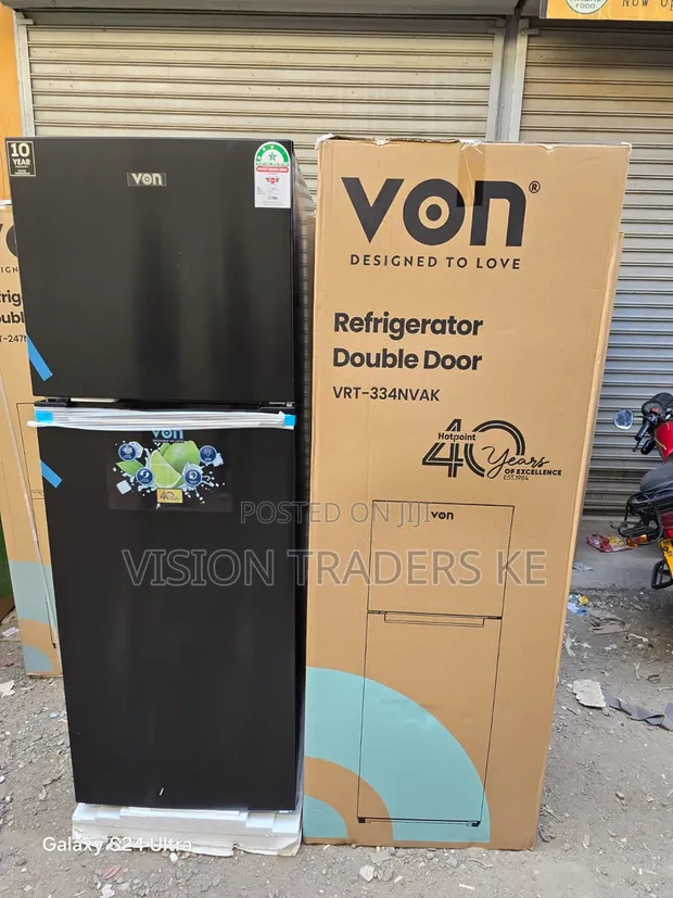 VON 334L No Frost Double Door Refrigerator (Top Freezer) - 1