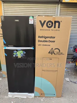 VON 334L No Frost Double Door Refrigerator (Top Freezer)