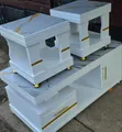 Coffee Table with Glass/Marble Top & 2 Stools - 2