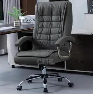Premium Grey Leather Boss Office Chair