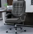 Premium Grey Leather Boss Office Chair - 1