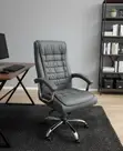 Premium Grey Leather Boss Office Chair - 4