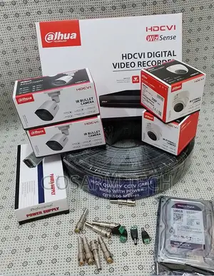 Dahua 4 Camera CCTV Kit with 4ch DVR & Installation Accessories
