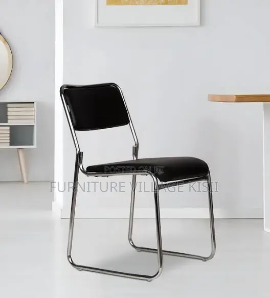 Black Catalina Visitors Armless Chair - 1