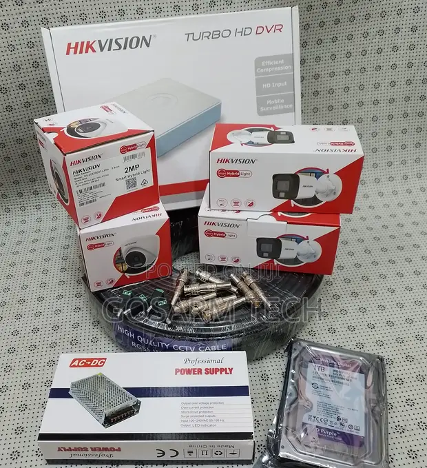 Hikvision 4 Channel Smart Hybrid CCTV Kit with Audio - 1