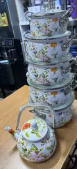 12pcs Enamel Cookware Set with Kettle - 1