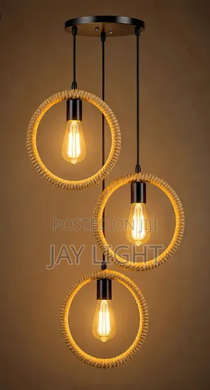 Hand-Woven Natural Rope Chandelier - Bedroom Lighting Fixture