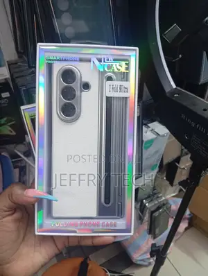 White Leather Smartphone Case for Z Fold 6 Ultra