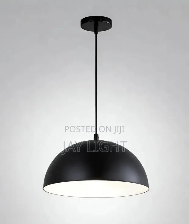 Pendant Light E27 Black Metal Shade Warm White Hanging - 1