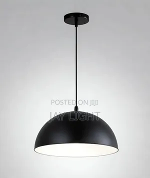 Pendant Light E27 Black Metal Shade Warm White Hanging