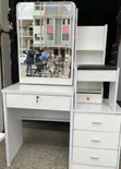 White Dressing Table with Sliding Mirror - 2