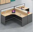 2-Way Curved Wooden Office Workstation - 1